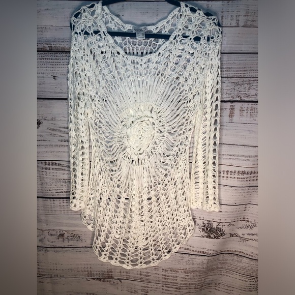 VENUS White Crochet Swim Coverup NWOT size S/M ☀️🔥☀️ - Picture 5 of 14
